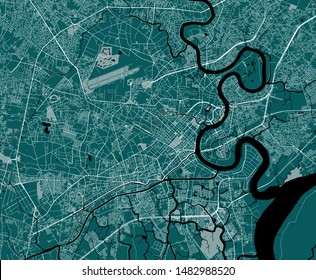 vector map of the city of Ho Chi Minh City, Vietnam