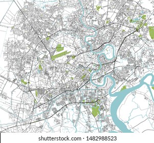 vector map of the city of Ho Chi Minh City, Vietnam