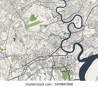 vector map of the city of Ho Chi Minh City, Vietnam