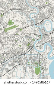 vector map of the city of Ho Chi Minh City, Vietnam