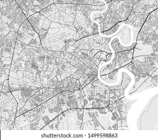 vector map of the city of Ho Chi Minh City, Vietnam