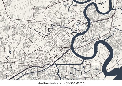 vector map the city Ho Chi Minh City  Vietnam