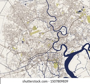 vector map of the city of Ho Chi Minh City, Vietnam