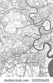 vector map of the city of Ho Chi Minh City, Vietnam