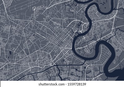 vector map of the city of Ho Chi Minh City, Vietnam