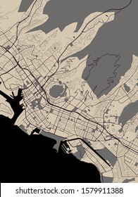 vector map of the city of Honolulu, Hawaii, United States America