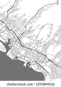 vector map of the city of Honolulu, Hawaii, United States America