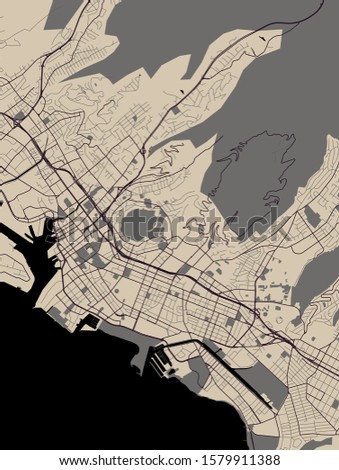 vector map of the city of Honolulu, Hawaii, United States America
