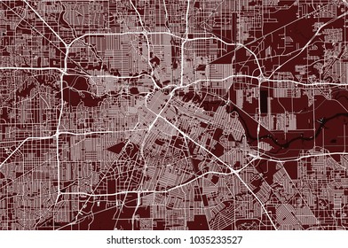 vector map of the city of Houston, U.S. state of Texas, USA