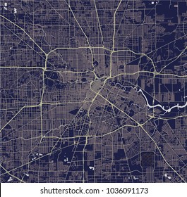 vector map of the city of Houston, U.S. state of Texas, USA