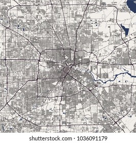 vector map of the city of Houston, U.S. state of Texas, USA