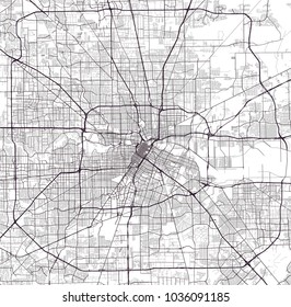 vector map of the city of Houston, U.S. state of Texas, USA