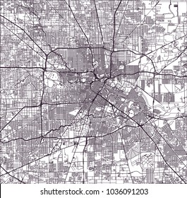 vector map of the city of Houston, U.S. state of Texas, USA