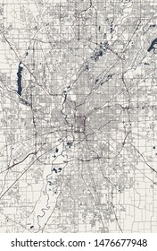 vector map of the city of Indianapolis, Indiana, USA