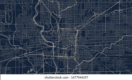 vector map of the city of Indianapolis, Indiana, USA
