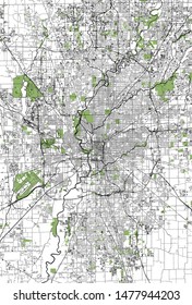 vector map of the city of Indianapolis, Indiana, USA