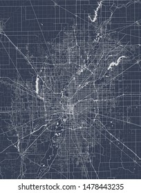 vector map of the city of Indianapolis, Indiana, USA