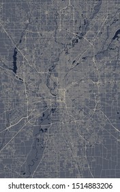 vector map of the city of Indianapolis, Indiana, USA