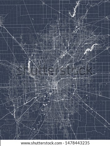 vector map of the city of Indianapolis, Indiana, USA