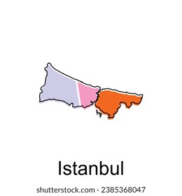 mapa vectorial Ciudad de Estambul esquema moderno, Plantilla de diseño de vectores de ilustración de alto nivel