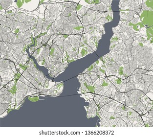 vector map of the city of Istanbul, Turkey