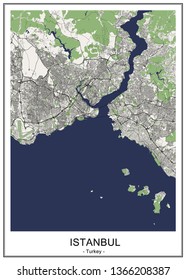 vector map of the city of Istanbul, Turkey