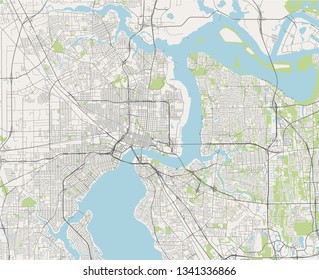 vector map of the city of Jacksonville, Florida, USA