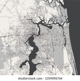 vector map of the city of Jacksonville, Florida, USA