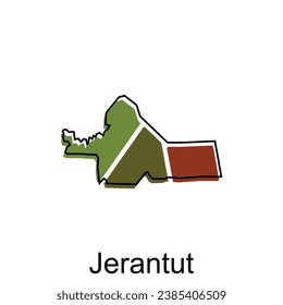 Vector Map City of Jerantut design template, High detailed illustration Country in Asia