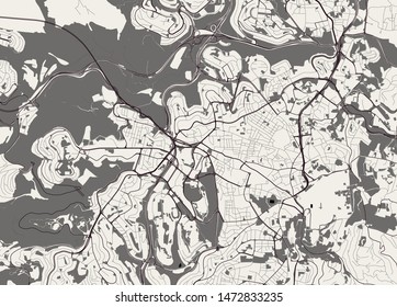 vector map of the city of Jerusalem, Israel, Asia