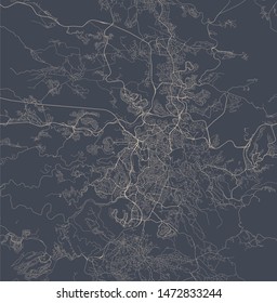 vector map of the city of Jerusalem, Israel, Asia