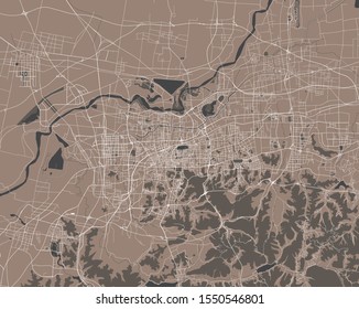 vector map of the city of Jinan, China