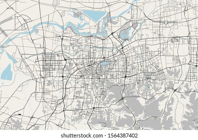 vector map of the city of Jinan, China