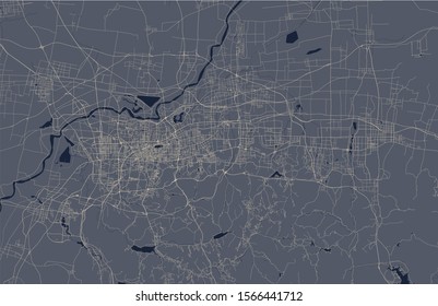 vector map of the city of Jinan, China