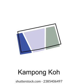Vector Map City of Kampung Koh design template, High detailed illustration Country in Asia