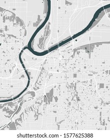 vector map of the city of Kansas City, Missouri, United States America