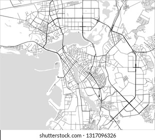 vector map of the city of Kazan, Tatarstan, Russia