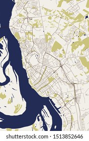 vector map of the city of Khabarovsk, Russia
