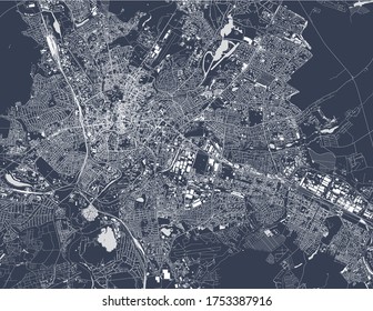 Vektorplan der Stadt Kharkiv, Oblast Kharkiv, Ukraine