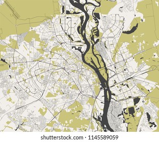 vector map of the city of Kiev, Ukraine