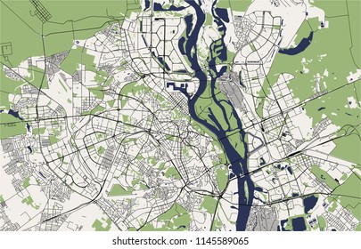 vector map of the city of Kiev, Ukraine