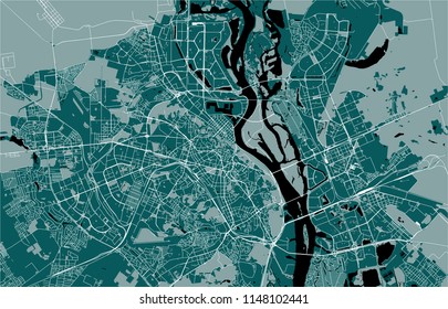 vector map of the city of Kiev, Ukraine