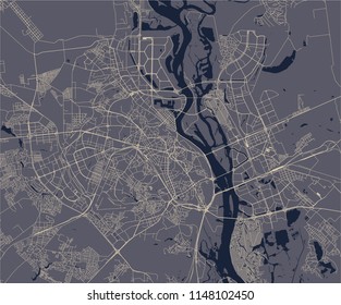 vector map of the city of Kiev, Ukraine