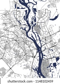 vector map of the city of Kiev, Ukraine