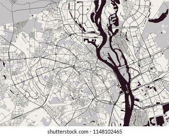 vector map of the city of Kiev, Ukraine