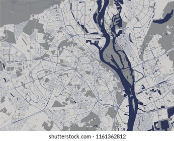 vector map of the city of Kiev, Ukraine