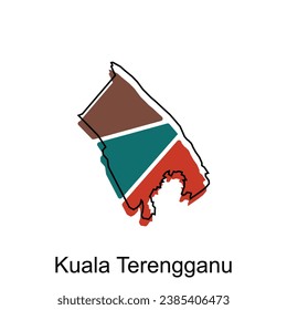 Mapa vectorial Ciudad de Kuala Terengganu plantilla de diseño, ilustración detallada de alto nivel País en Asia