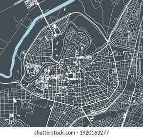 vector map of the city of Larissa, Greece