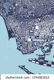 vector map of the city of Le Havre, Seine-Maritime, Normandy, France