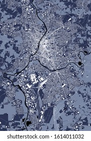 vector map of the city of Le Mans, Sarthe, Pays de la Loire, France